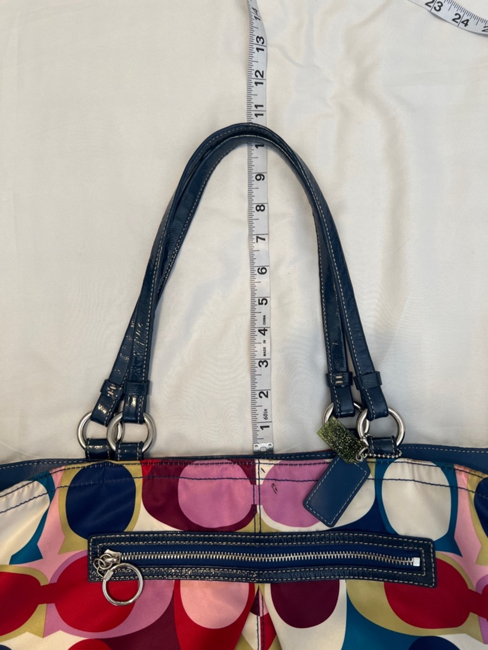 Coach signature Toto tote blue trim clean inside minimal signs of wear outside - Picture 10 of 15